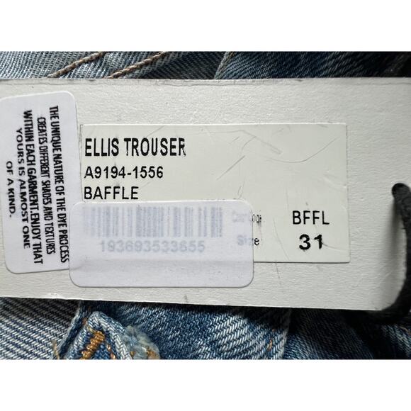 AGOLDE WOMENS 31 ELLIS TROUSER HIGH RISE ANKLE WIDE JEANS BAFFLE BLUE NEW - Picture 12 of 13